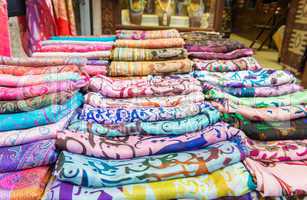 Colorful scarfs in Istanbul Flee market