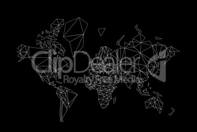 world map low poly