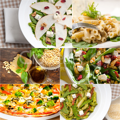 healthy and tasty Italian food collage