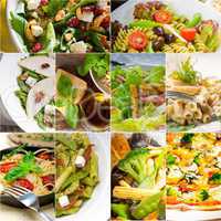 healthy and tasty Italian food collage