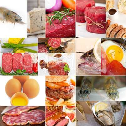 high protein food collection collage