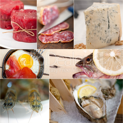 high protein food collection collage