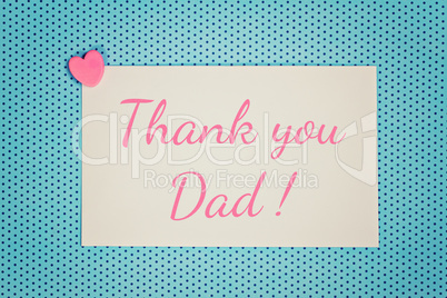 greeting card - pink and blue - thank you dad