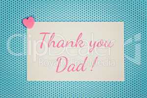 greeting card - pink and blue - thank you dad