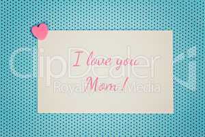 greeting card - pink and blue - loving mom