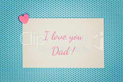 greeting card - pink and blue - loving dad