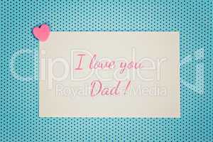 greeting card - pink and blue - loving dad