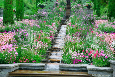 Waterfall in a beautiful park