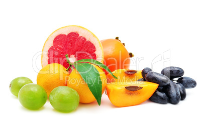 collection fruit isolated on white