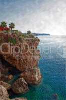 Digital painting of the coastline of Antalya Turkey