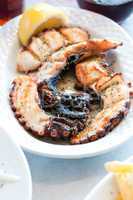 Grilled octopus meat
