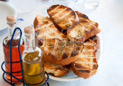 pile toasted bread