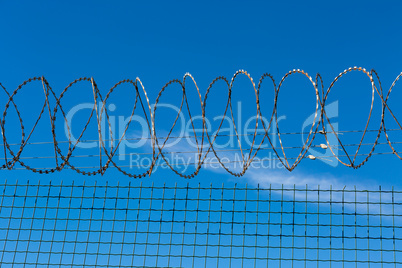 Wired Fence with Spiral Barbwire