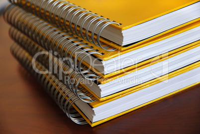 Yellow notebooks stack