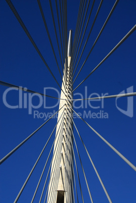 Details of Ada bridge tower in Belgrade, Serbia