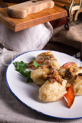 szare kluski - Polish potato dumplings