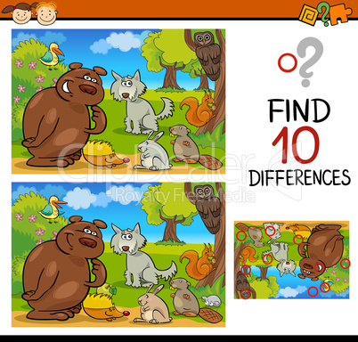 finding differences game cartoon