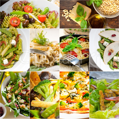 healthy and tasty Italian food collage