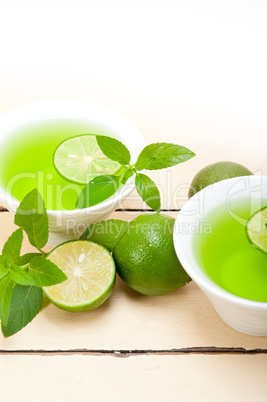 mint infusion tea tisane with lime