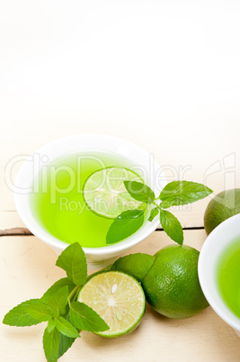mint infusion tea tisane with lime mint infusion tea tisane with lime