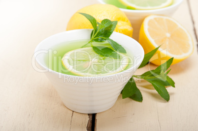 mint infusion tea tisane with lemon