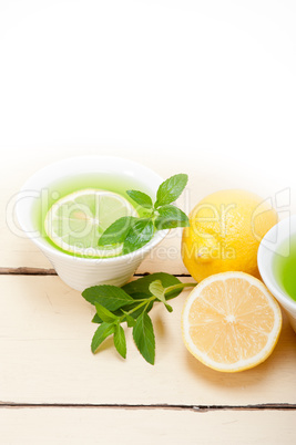 mint infusion tea tisane with lemon