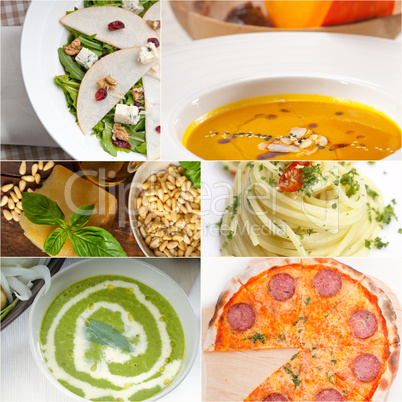 healthy and tasty Italian food collage