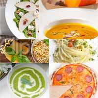 healthy and tasty Italian food collage