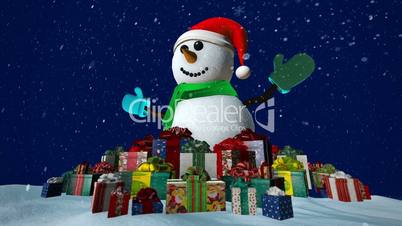 Snowman with presents