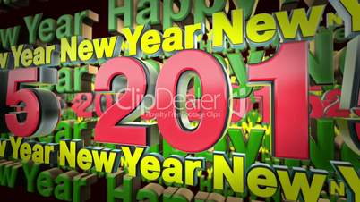 2015 new year 3d text loop animation