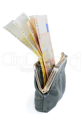 Full wallet on a white background