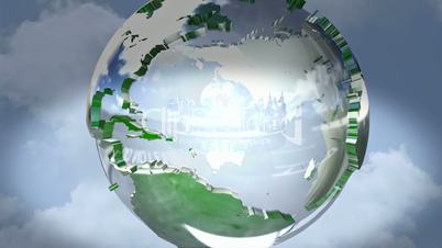 Broadcast earth globe animation