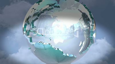 Broadcast earth globe animation