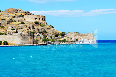 The fortress on Spinalonga Island, Crete, Greece