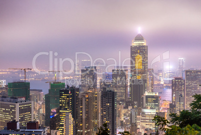 Hong Kong night skyline from Victoria Park