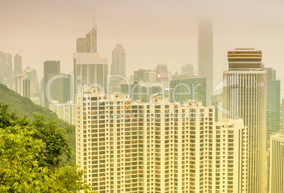 Hong Kong aerial skyline