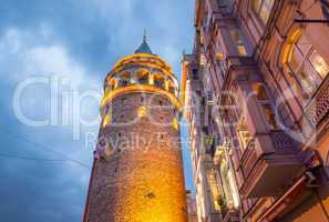 The Galata Tower, Beyoglu - Istanbul. Wonderful night colors