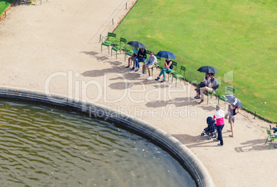 PARIS - JULY 20, 2014: Tourists enjoy a beautiful summer day alo