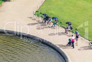 PARIS - JULY 20, 2014: Tourists enjoy a beautiful summer day alo