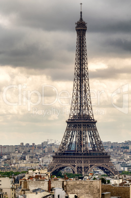 Aerial view of Eiffel Tower