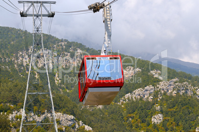 The gondola lift to the top of the mountains