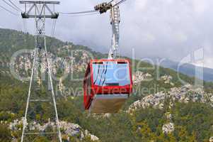 The gondola lift to the top of the mountains