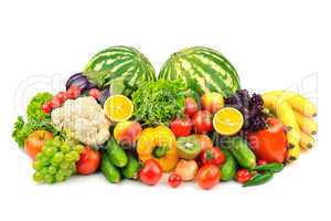 fruits and vegetables isolated on a white background