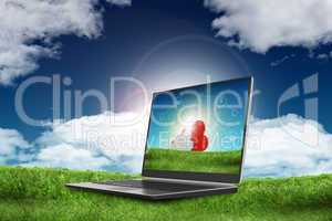 laptop showing concept of cloud computing.