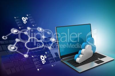 laptop showing concept of cloud computing.