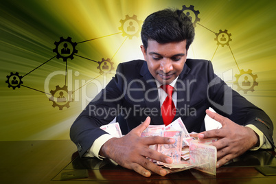 Businessman with lot of money