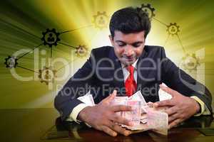 Businessman with lot of money