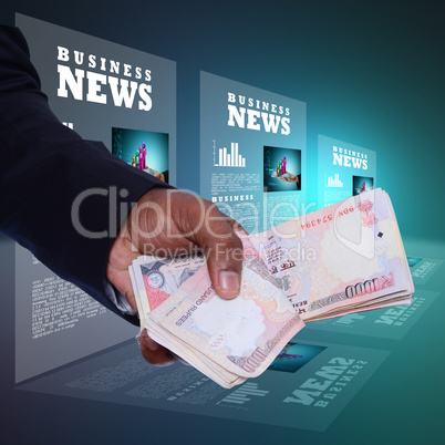 man hand with currency notes