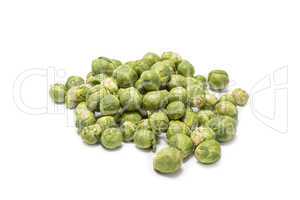 Dirty Brussels sprouts on white