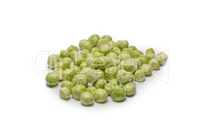 Clean Brussels sprouts on white